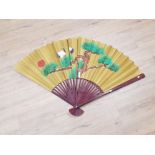 VERY LARGE JAPANESE HANDPAINTED FAN 76CM