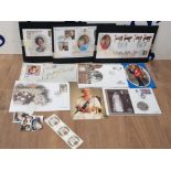 A COLLECTION OF ROYAL RELATED 1ST DAY COVERS INCLUDING £5 COIN ROYAL 21ST BIRTHDAY STAMP ALBUM