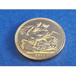 22CT GOLD 2011 FULL SOVEREIGN COIN