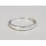 18CT WHITE GOLD DIAMOND 1/2 ETERNITY RING 1.9G SIZE R