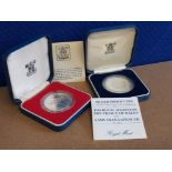 COINS ROYAL MINT UK SILVER PROOF CROWNS FOR 1977 SILVER JUBILEE AND 1981 LADY DIANA WEDDING BOTH