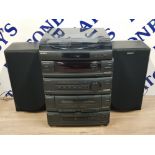 SONY LBT N200 STACKING SYSTEM TOGETHER WITH A PAIR OF SONY SPEAKERS