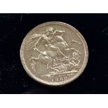 22CT GOLD 1889 FULL SOVEREIGN COIN