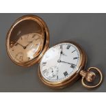 9CT GOLD POCKET WATCH WALTHAM U.S.A, IN WORKING ORDER 93.5G