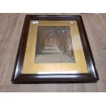 A WATERCOLOUR INTERIOR CATHEDRAL SIGNED EG 1910