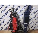 2 GOLF BAGS 1 CONTAINING CLUBS AND GOLF TROLLEY