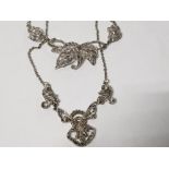 2 LADIES VINTAGE MARCASITE NECKLACES