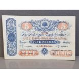 THE CLYDESDALE BANK LTD 5 POUNDS BANKNOTE DATED 10.7.1946 SERIES D3/N0004403 PRESSED, GOOD FINE PICK
