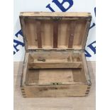 VINTAGE SMALL HANDMADE STORAGE BOX 30CM BY 15CM BY 20CM