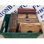 A BOX CONTAINING A SUBSTANTIAL AMOUNT OF 78S RECORDS