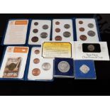 4 WALLETS OF BRITAIN'S FIRST DECIMAL COINS A 1995 UNCIRCULATED AUSTRALIAN DOLLAR COINA GUERNSEY