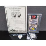 A WINNIE THE POOH PROOF COIN POOH AND SOME BEES, A 50TH ANNIVERSARY D DAY 50P COIN UNOPENED PACKET B