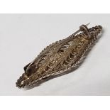 VICTORIAN SILVER AND FILIGREE STUDDED BROOCH