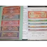 TRAVELLERS CHEQUES 1965 CO OPERATIVE WHOLESALE SOC LTD SPECIMEN TRAVELLERS CHEQUES, EACH OVER