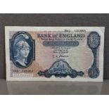 1957-61 5 POUNDS BANKNOTE, OBRIEN HELMETED BRITANNIA FINE