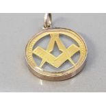 MASONIC GOLD AND GLASS PENDANT