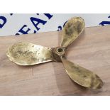 LARGE VINTAGE BRASS BOAT PROPELLER, NAUTICAL MARINE HOME BAR DECOR, KELVIN