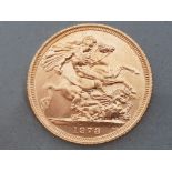 22CT GOLD 1978 FULL SOVEREIGN COIN