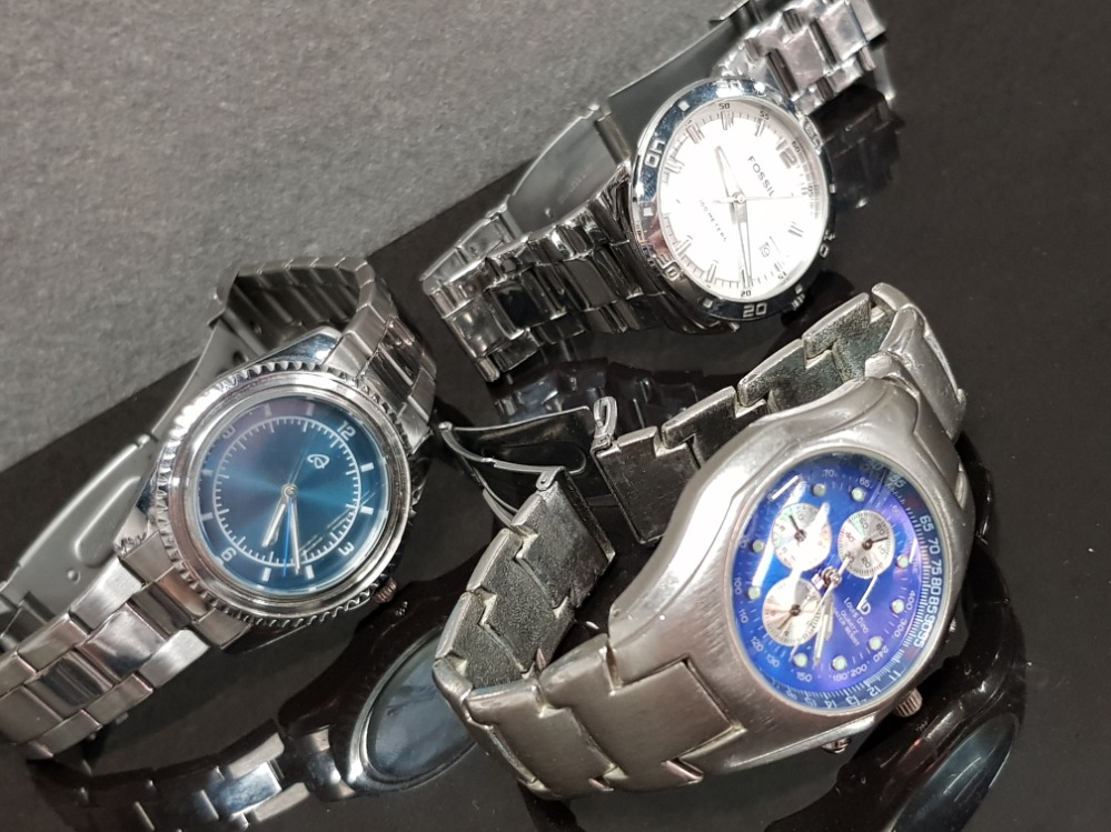 3 GENTS STAINLESS STEEL WRISTWATCHS