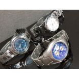 3 GENTS STAINLESS STEEL WRISTWATCHS