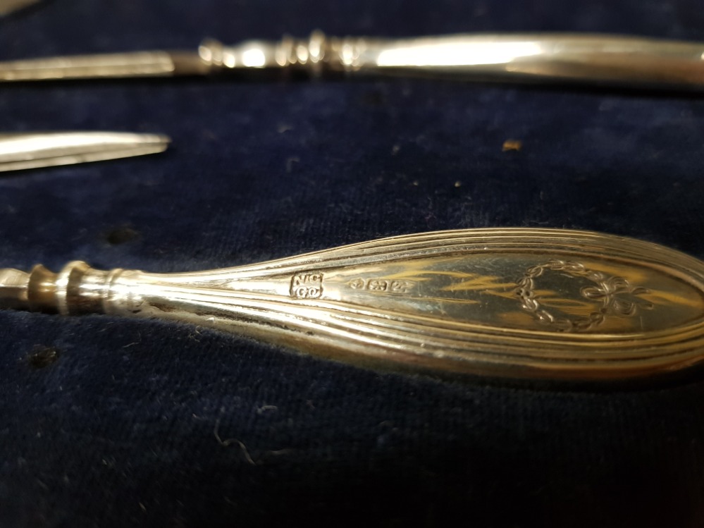 A GEORGE V SILVER MOUNTED MANICURE SET BY THE NORTHERN GOLDSMITHS COMPANY BIRMINGHAM 1924 IN - Image 3 of 4