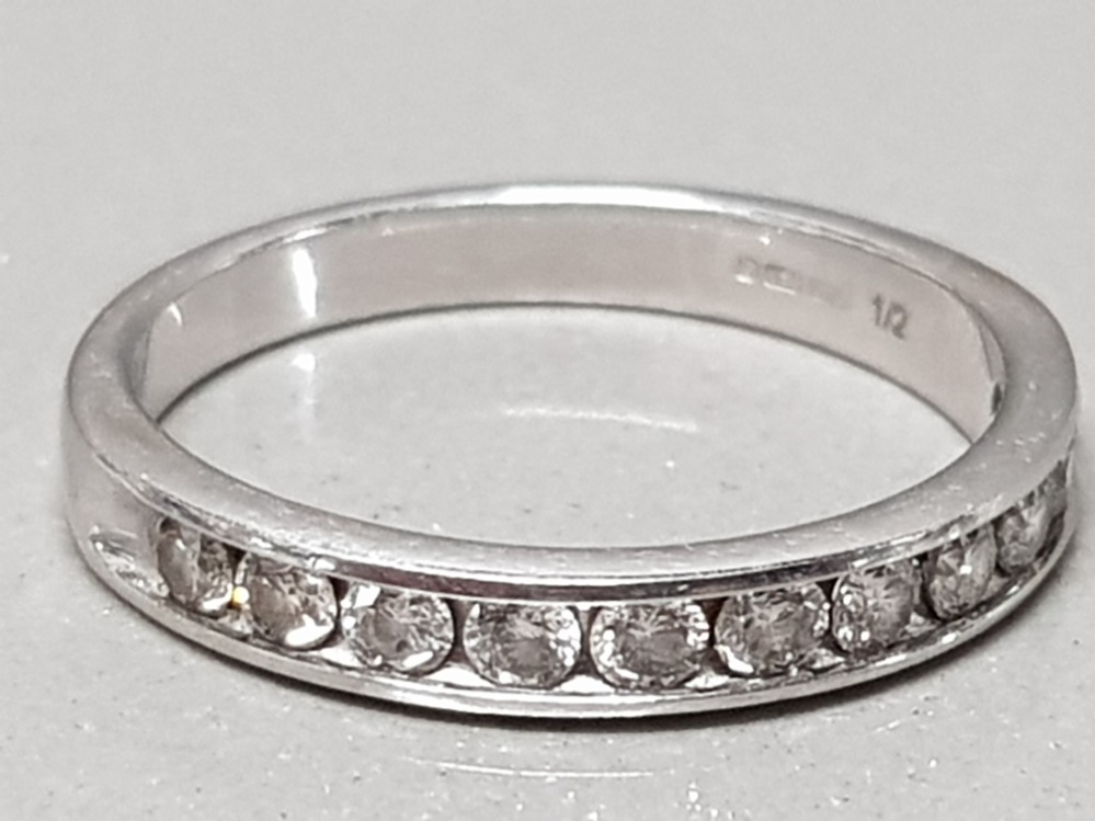 14CT WHITE GOLD DIAMOND HALF ETERNITY RING, 2.7G SIZE N - Image 2 of 4