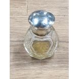 SLICE CUT IN DIAMOND FASHION HAND-MADE CRYSTAL PERFUME BOTTLE WITH INTERNAL STOPPER INTACT AND SOLID