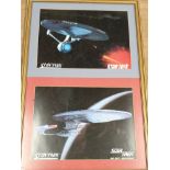 FRAMED STAR TREK THE NEXT GENERATION CARDS OF THE USS ENTERPRISE