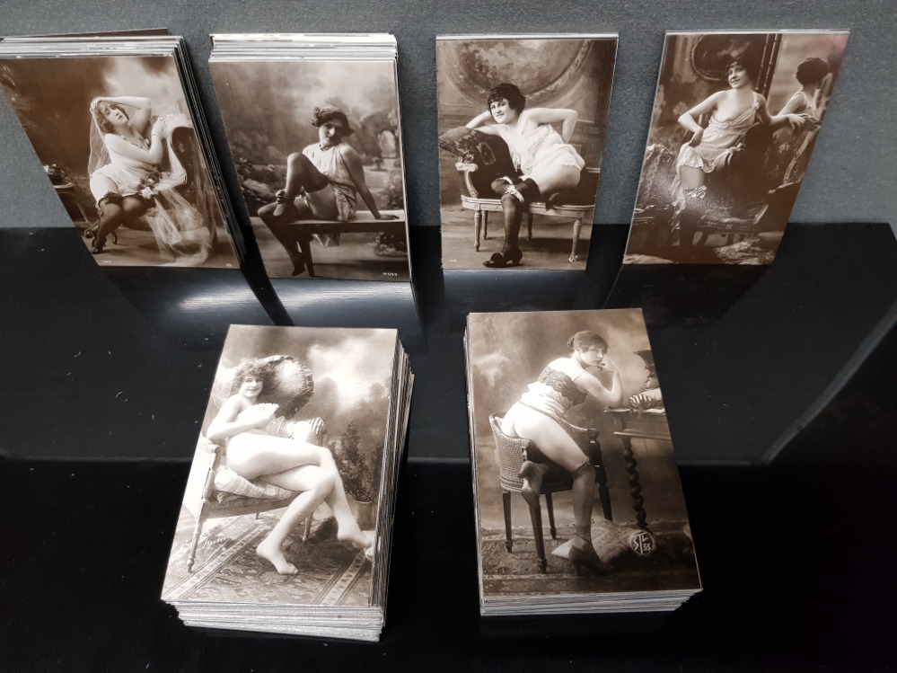REPRODUCTION FRENCH EROTIC ART STUDIES POSTCARDS 300 IN TOTAL