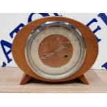 LIGHT OAK SMITHS MANTLE CLOCK WITH KEY