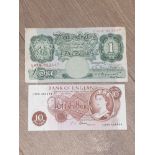KENNETH PEPPIATT BANK OF ENGLAND £1 NOTE TOGETHER WITH JOHN STANDIS FORDE 1966-1970 BANK OF