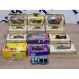A LOT OF DIE CAST VEHICLES TO INCLUDE DINKY MATCHBOX MODELS OF YESTERDAY ETC MOST STILL BOXED