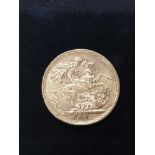 22CT GOLD FULL SOVEREIGN 1906 STRUCK IN SYDNEY