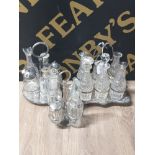 3 VICTORIAN SILVER-PLATE AND CUT CRYSTAL CRUET SETS