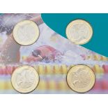 UK ROYAL MINT 2002 COMMONWEALTH GAMES SET OF FOUR 2 POUND COINS IN OFFICIAL UNCIRCULATED PACK,