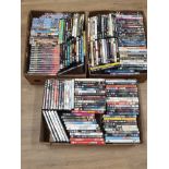 3 BOXES OF MISCELLANEOUS DVDS