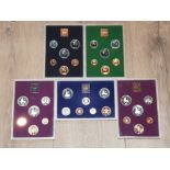 5 UK COIN PROOF SETS 1975 1976 1980 1982