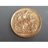 22CT GOLD 1889 FULL SOVEREIGN COIN