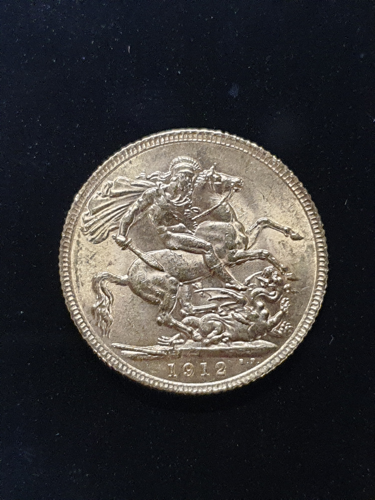 22CT GOLD FULL SOVEREIGN COIN 1912