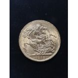 22CT GOLD FULL SOVEREIGN COIN 1912