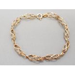 9CT YELLOW GOLD ORNATE TWIST BRACELET