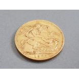 22CT GOLD 1927 FULL SOVEREIGN COIN STRUCK IN SOUTH AFRICA