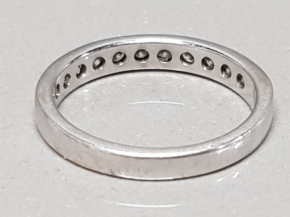 14CT WHITE GOLD DIAMOND HALF ETERNITY RING, 2.7G SIZE N - Image 4 of 4