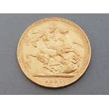 22CT GOLD 1887 FULL SOVEREIGN COIN