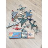 A BOX OF MISCELLANEOUS MILITARY AIRCRAFT MODELS INCLUDES AIRFIX BUCCANEER ETC