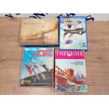 4 BOXED WAR GAMES INCLUDES DAWN PATROL, LONDONS BURNING, TRIBEME, NINE NAVIES WAR