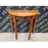 SINGLE DRAWER DEMI LOON YEW WOOD HALL TABLE