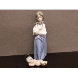 NAO BY LLADRO GIRL FIGURE TOGETHER WITH LLADRO SLEEPING JESUS