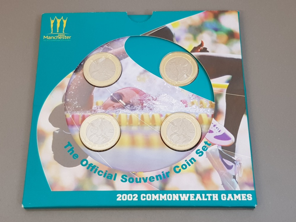 UK ROYAL MINT 2002 COMMONWEALTH GAMES SET OF FOUR 2 POUND COINS IN OFFICIAL UNCIRCULATED PACK, - Image 3 of 3