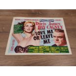 A VINTAGE JAMES CAGNEY DORRIS DAY 1955 TITLE LOBBY CARD FOR LOVE ME OR LEAVE ME 28 X 36CM